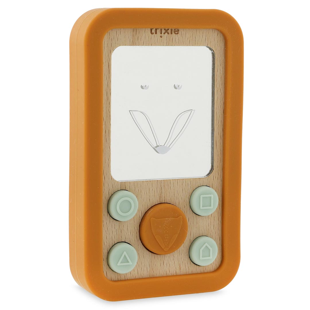 Wooden silicone baby phone - Mr. Fox